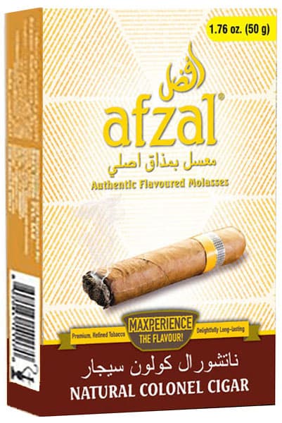 Afzal Natural Colonel Cigar タバコ系シーシャフレーバー パッケージ画像