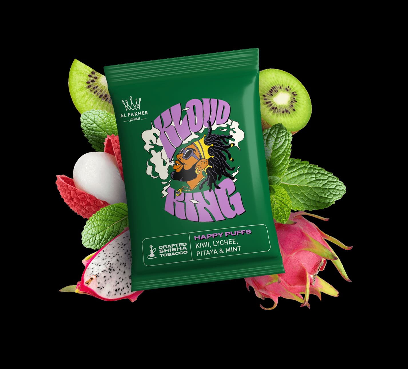 AL FAKHER HAPPY PUFFS(KLOUD KING) フルーツ系シーシャフレーバー パッケージ画像